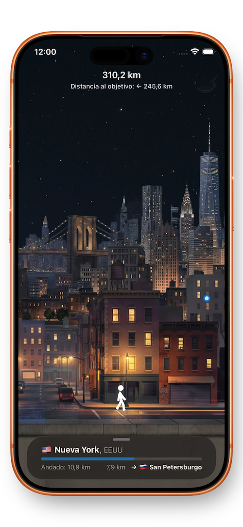 Walker app showing Barcelona, Spain