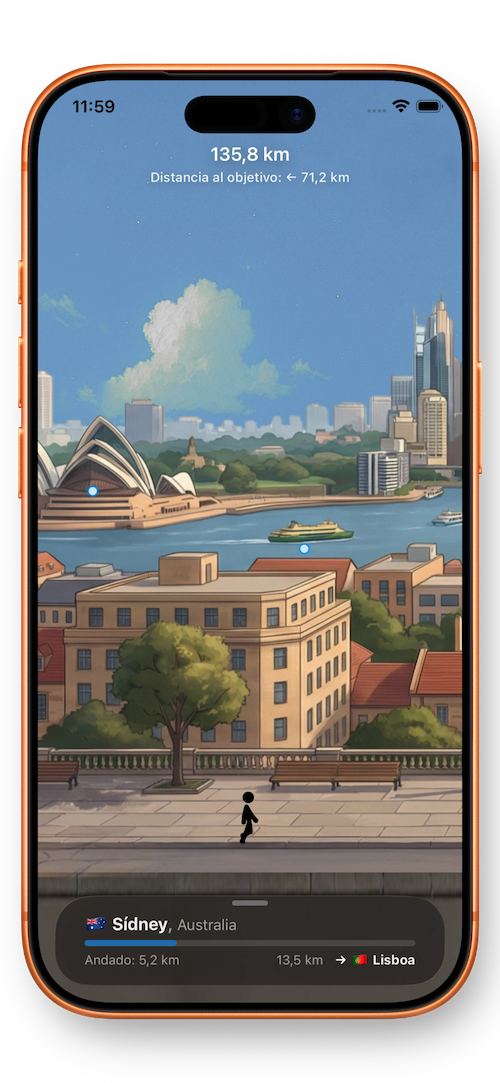 Walker in Reykjavik with snow